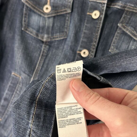 Tommy Hilfiger Jean Jacket Women's XL Dark Wash Denim Button Up Pockets Cotton - Picture 7 of 11